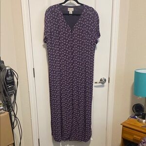 Purple V-Neck Maxi Dress